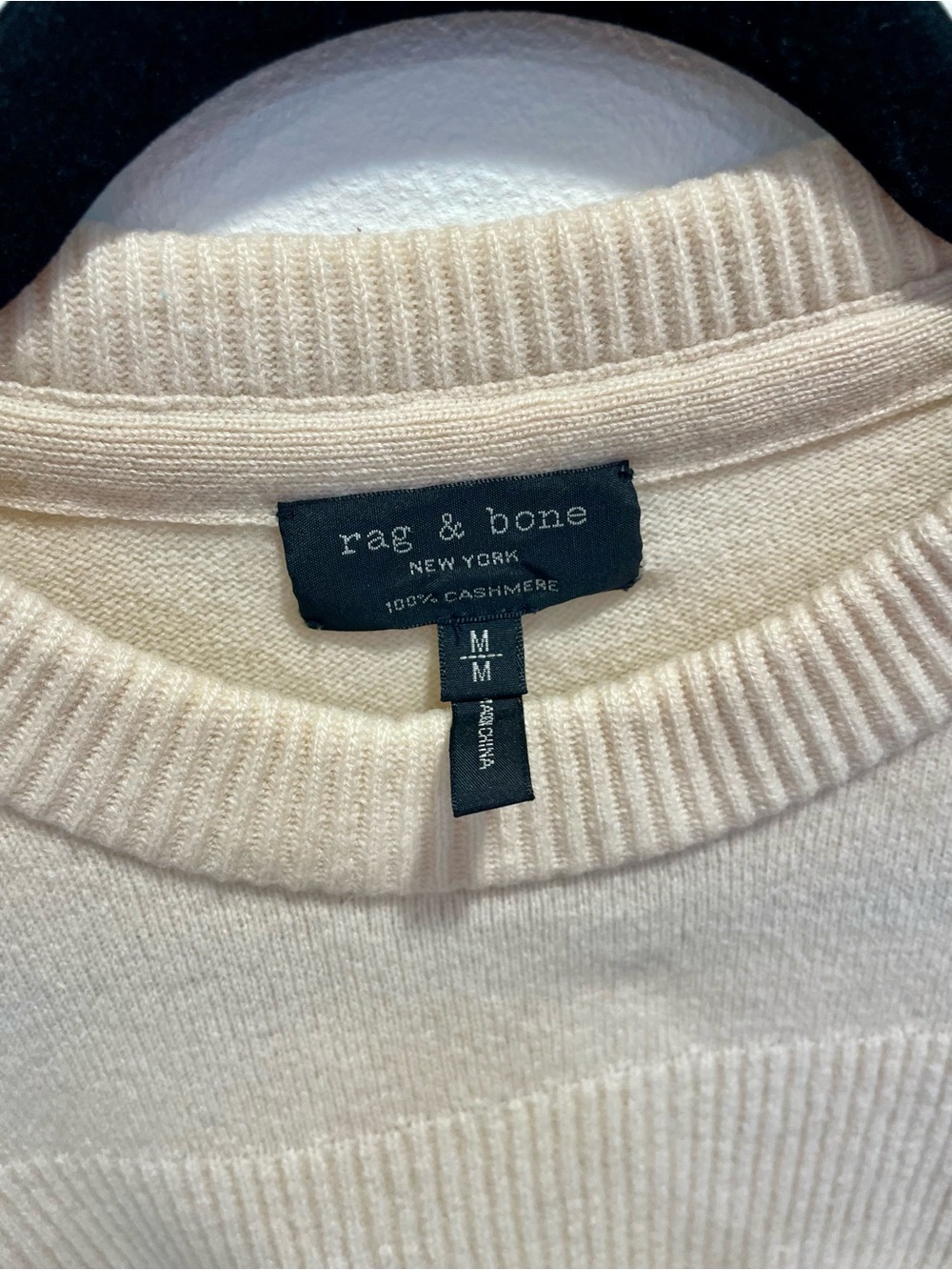 rag & bone Off-White Ribbed Crew Sweater - Picture 3 of 4